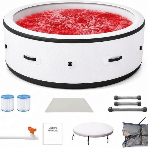 Spa Extérieur Gonflable 4-6 Places Luxe (Ø206 cm) – 150 Jets & LED 6 Couleurs