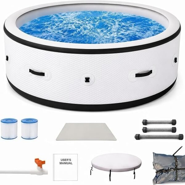 Spa Gonflable Rond 4-6 Places XXL (Ø206cm) – 150 Jets & LED 6 Couleurs