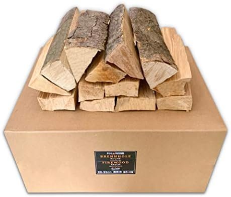 PINI Bois de chauffage en hêtre, prêt à l'emploi, 20 kg, environ 25 cm