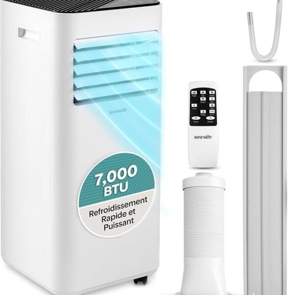 SereneLife Climatiseur 12 000 BTU 4-en-1 WiFi - Chauffage & Déshumidificateur