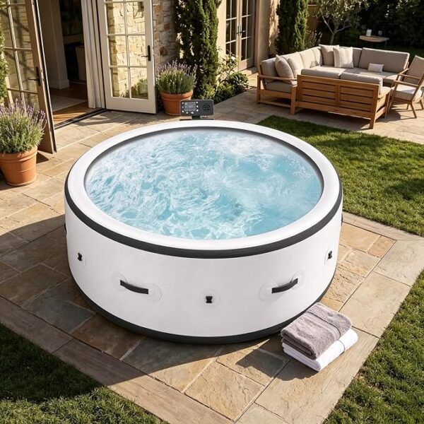 Spa Gonflable 2 à 6 Personnes 2500W – 150 Buses d'Air & Éclairage LED
