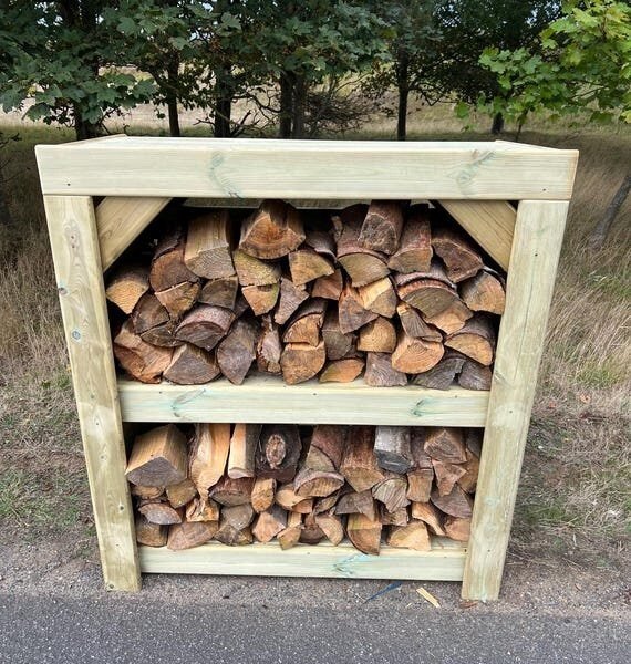 Magasin de bûches de séquoia suédois haut de gamme, rangement de jardin